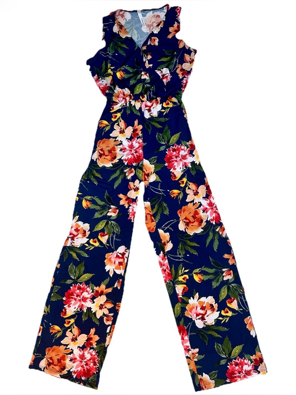 NY Collection Petite One Piece Floral Jumper PS Sleeveless Summer Breezy Soft